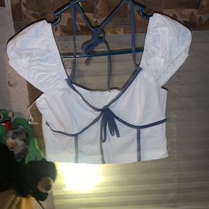 White halter crop top